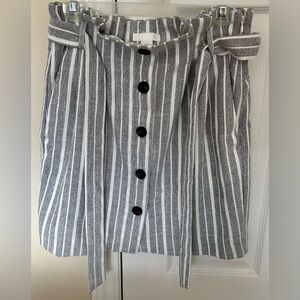 H&M Stripped Gray Skirt Size 10
